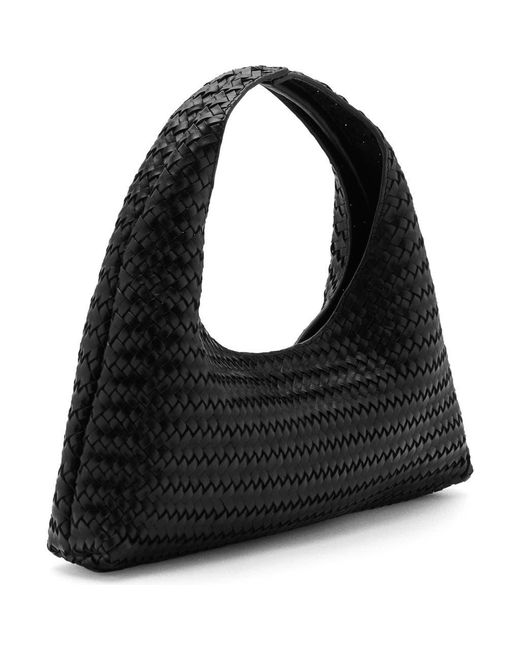 Mango Black Braided Leather Handbag
