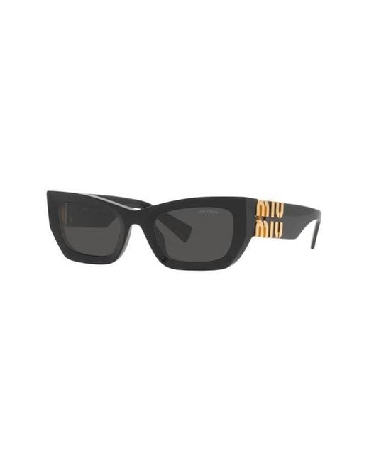 Miu Miu Gray 53Mm Rectangular Sunglasses