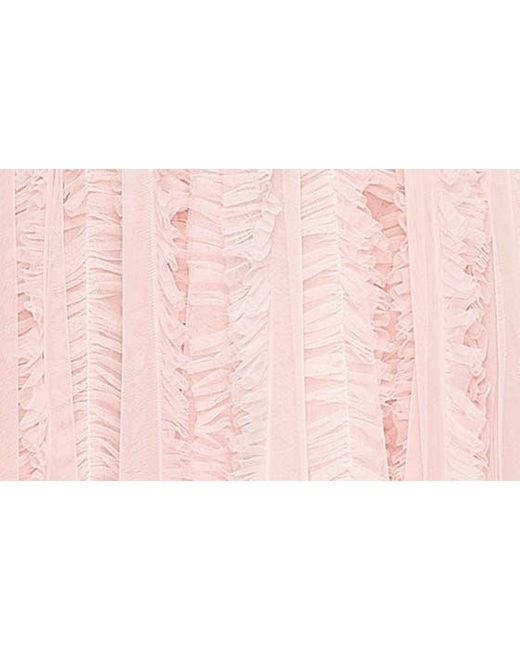 Mac Duggal Pink Ruffle Puff Sleeve Gown