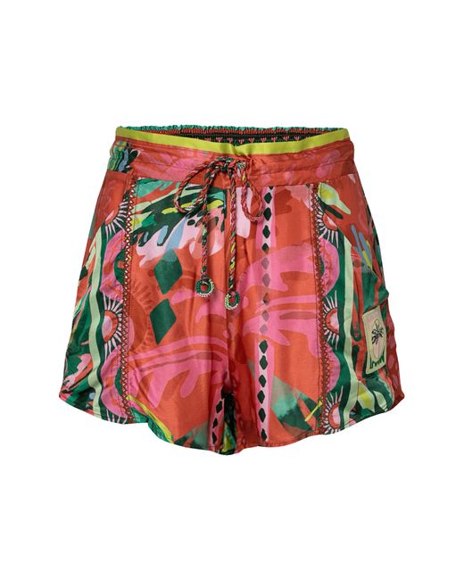 Maaji Red Flame Palms Blissful Cover-up Shorts