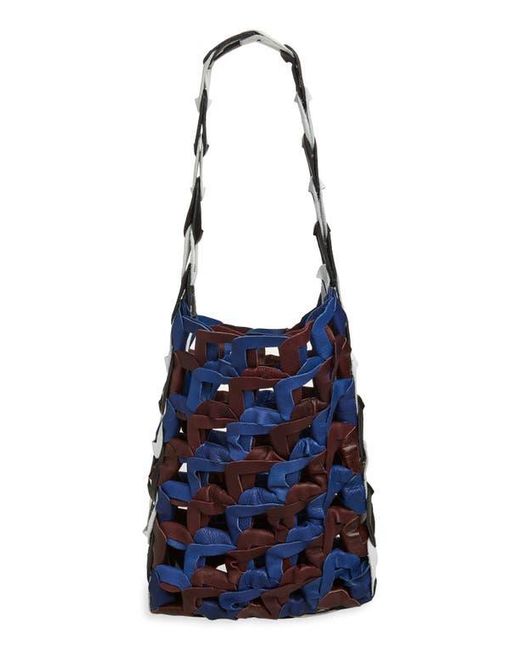 SC103 Blue Medium Links Leather Tote