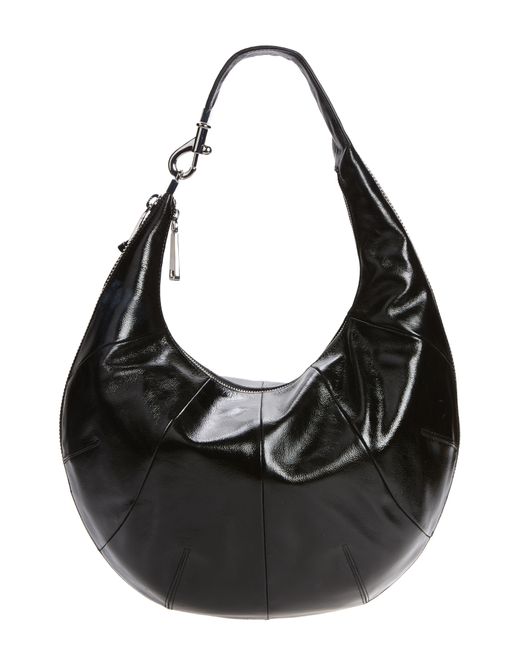 Rebecca Minkoff Croissant Zip Around Leather Hobo Bag in Black | Lyst
