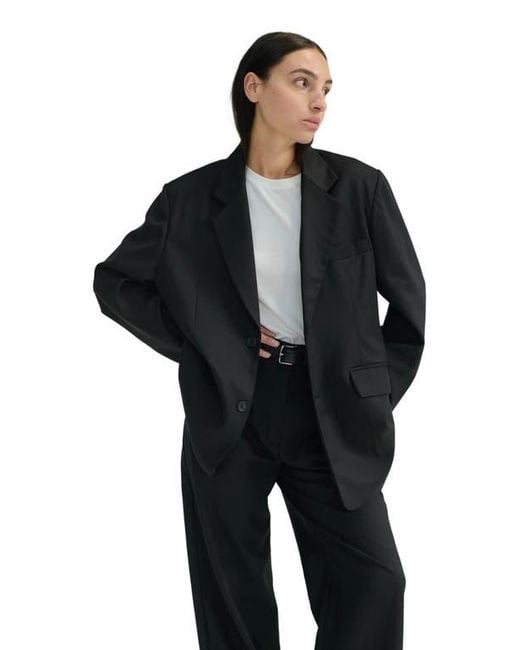 ALMINA CONCEPT Black Oversized Double Button Blazer
