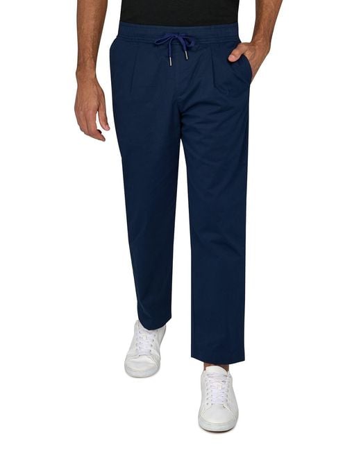 Brooklyn Brigade Blue Solid Drawstring Pants for men