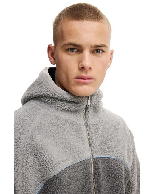 Cotton On Gray Hooded Teddy Jacket for men