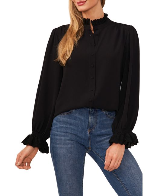 Cece Ruffle Shirt in Black Lyst