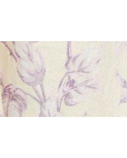 Zimmermann Natural Halliday Floral Lace Trim Linen Mini Slipdress
