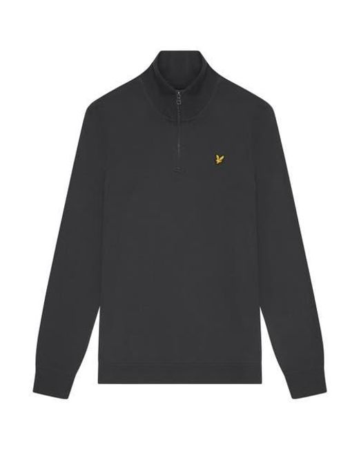 Lyle & Scott Black Loopback Quarter Zip Sweat for men