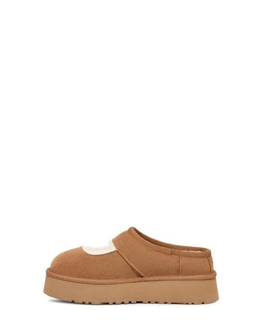 Ugg Brown Bea Genuine Shearling Lined Platform Mary Jane