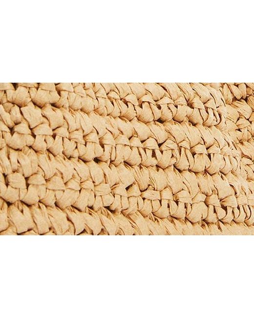 Mango Natural Amalfi Crochet Straw Clutch