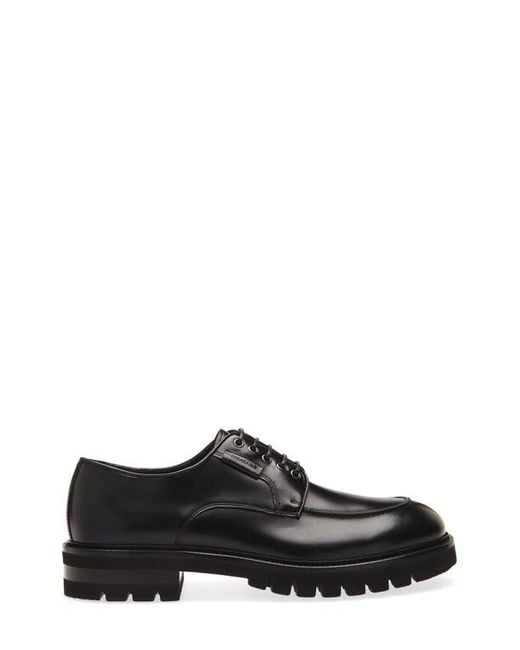 Ferragamo Black Alf Apron Toe Oxford for men
