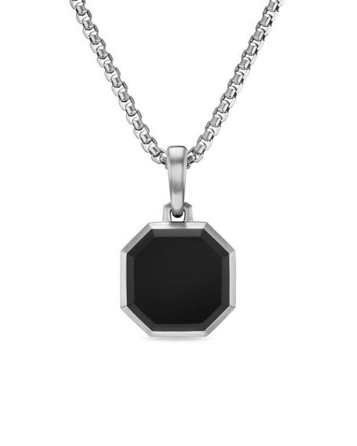 David Yurman Black Faceted Stone Amulet for men
