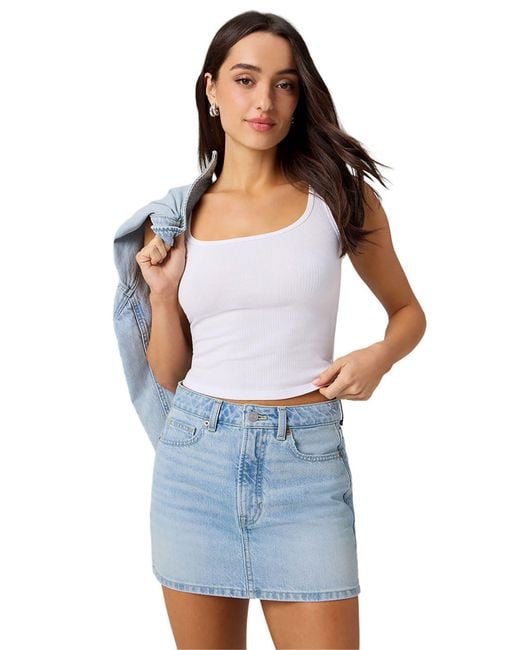 Fabletics Blue Modal Rib Cropped Tank