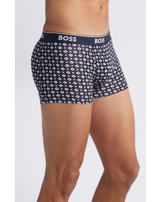 Boss Blue Assorted 3-pack Power Stretch Cotton Trunks for men