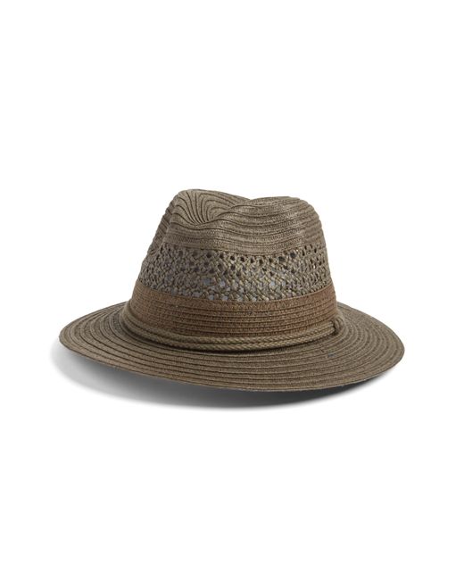 Nordstrom Brown Vented Panama Hat for men
