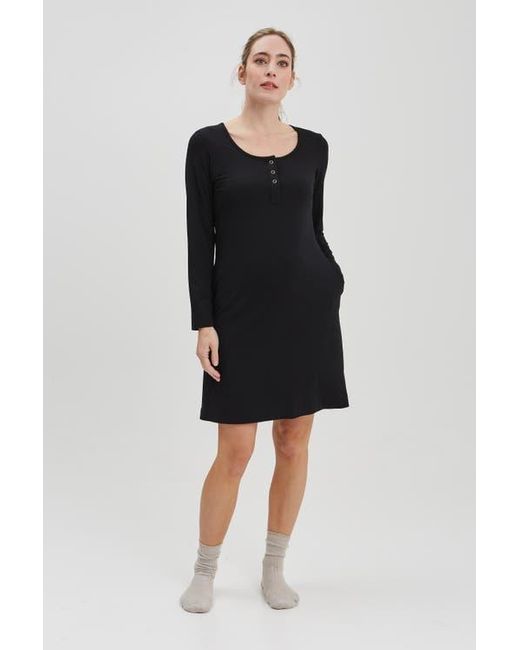 Nom Maternity Black Heart On My Sleeve Nursing Nightgown