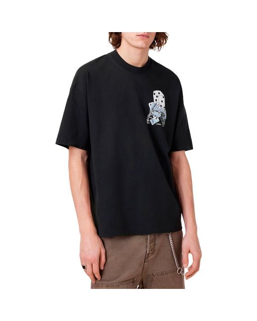 AllSaints Black Dealt Short Sleeve Graphic T-Shirt for men