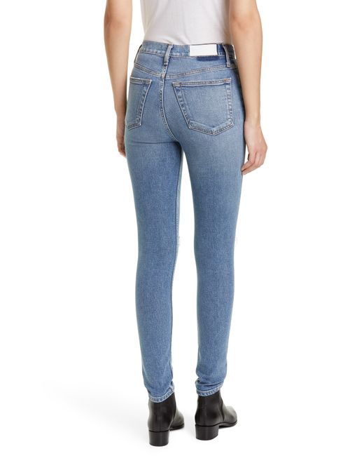 blue ripped high waist super skinny hallie jeans