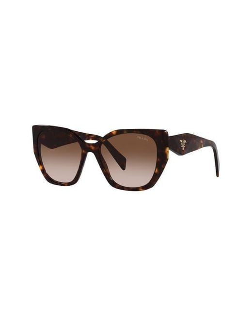 Prada Brown 56Mm Gradient Rectangular Sunglasses