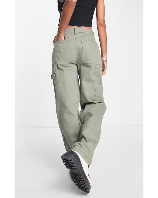 ASOS Low Rise Cargo Pants in Green Lyst