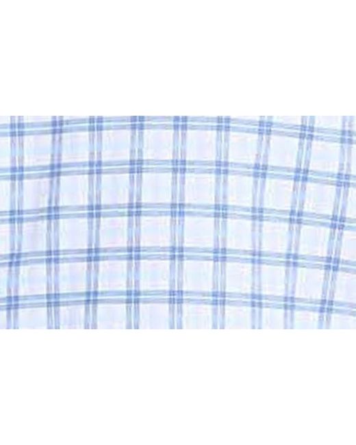 W.r.k. Blue Regular Fit Plaid Performance Dress Shirt for men