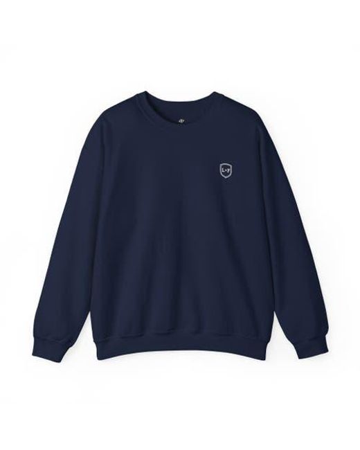 Ledger & Ford Blue Team Player Rugby Embroidered Crewneck for men