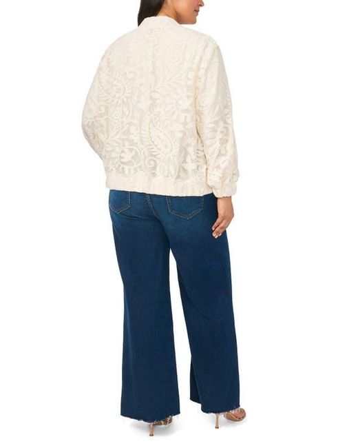 Halogen® White Lace Bomber Jacket