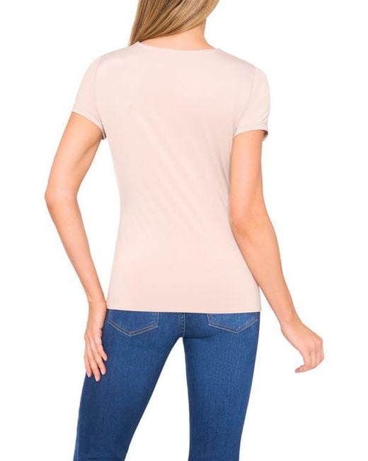 Halogen® Blue V-Neck Compression T-Shirt