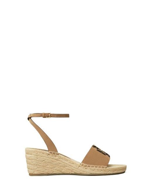 Tory Burch Metallic Ines Ankle Strap Espadrille Platform Wedge Sandal