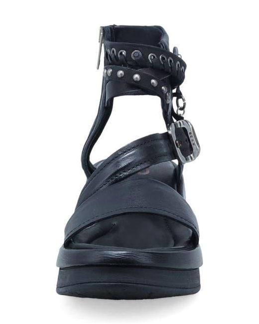 A.s.98 Blue Spaulding Ankle Strap Sandal