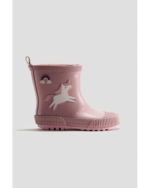 H&M Pink Fleece-Lined Rubber Boots