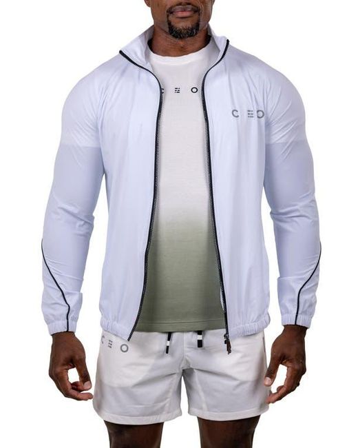Maceoo Blue Performance Full Zip Athletic Jacket for men