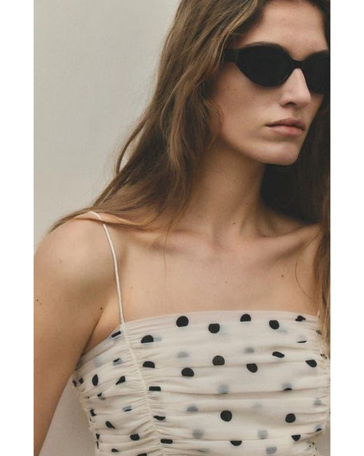 Mango Natural Ruched Dot Camisole