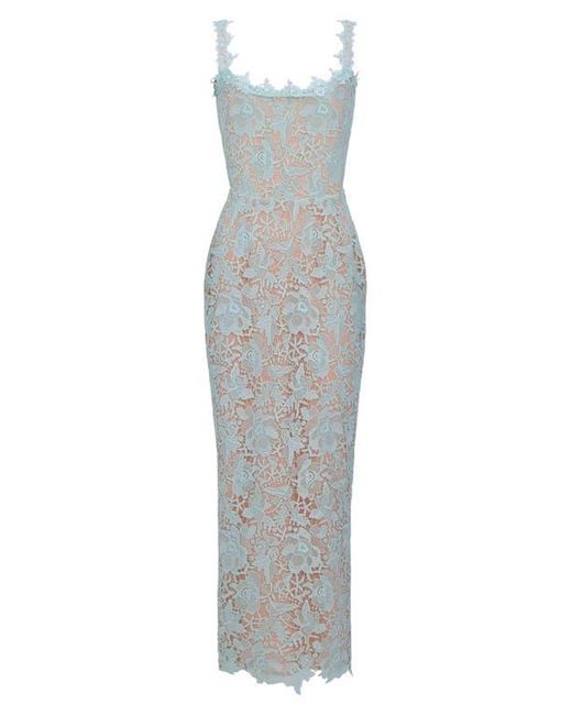 SAU LEE White Coraline Floral Lace Cocktail Dress