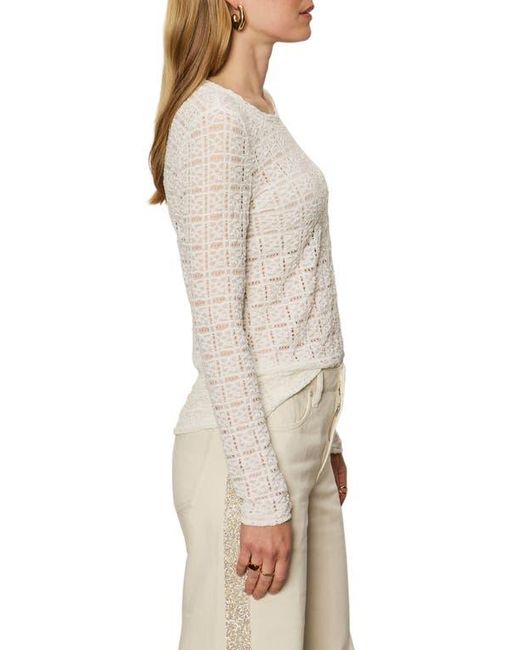 Sanctuary Natural Perfect Long Sleeve Puckered Lace T-Shirt