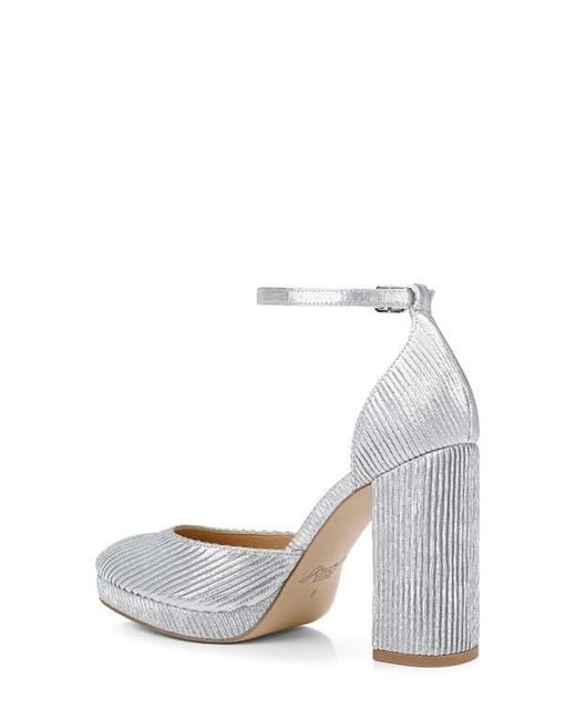 Badgley Mischka White Stephanie Ankle Strap Platform Pump