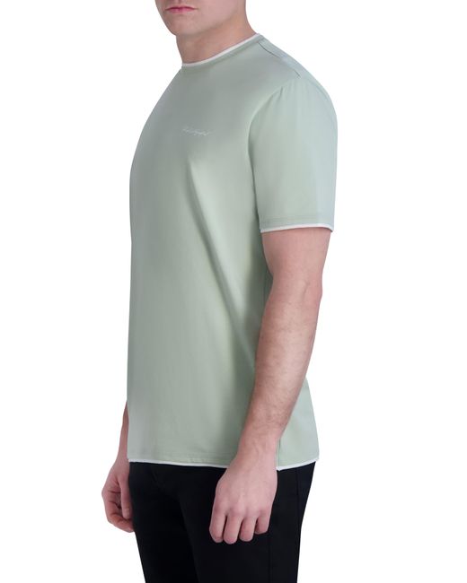 Karl Lagerfeld Green Tipped Cotton T-shirt for men