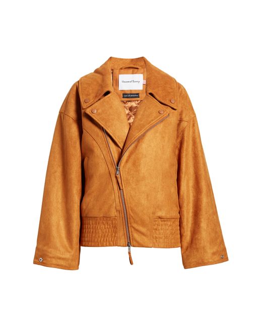 House Of Sunny The Hybrid Faux Suede Jacket in Blue Lyst