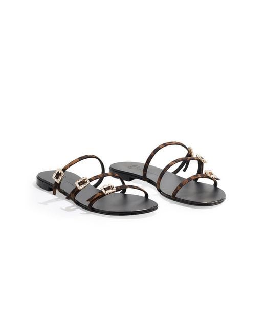 Temperley London White Eclipse Leather Flat Sandals