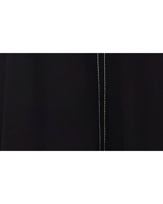 Halogen® Black Contrast Topstitch Sleeveless Midi Dress