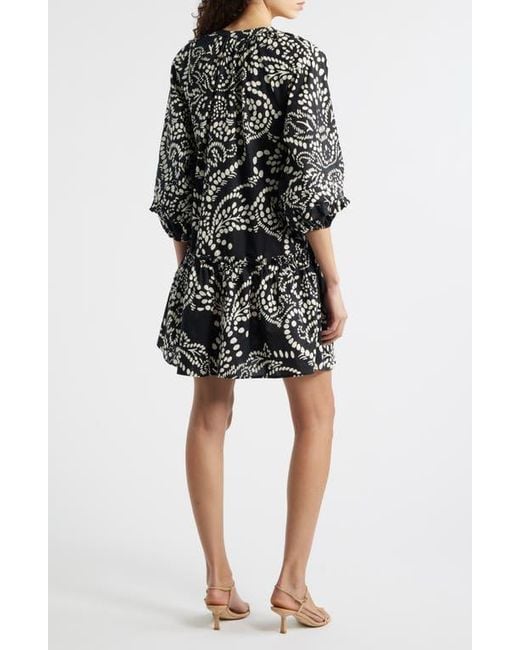 MELLODAY Black Print Poplin Minidress