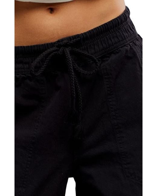 Free People Blue Easy Peasy Wide Leg Drawstring Pants