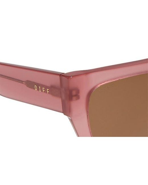 DIFF Brown Remi Ii 53mm Polarized Square Sunglasses