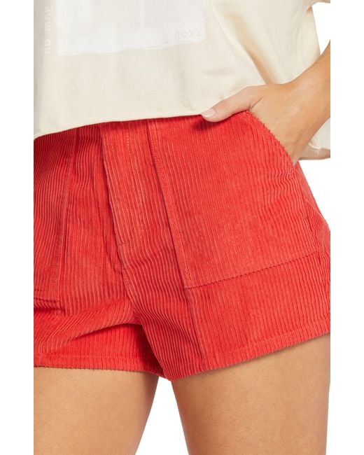 Roxy Red Sessions Cotton Corduroy Shorts