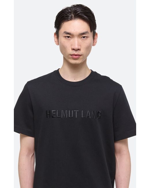 Helmut Lang Black Tonal Embroidered Logo T-shirt for men