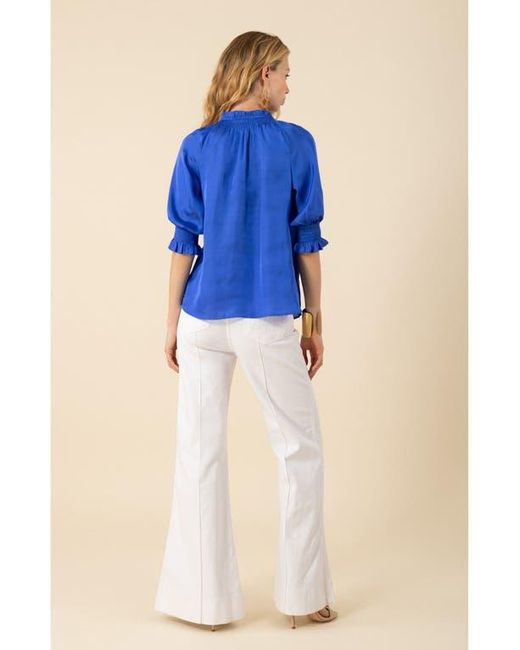 Hale Bob Blue Eileen Charmeuse Top