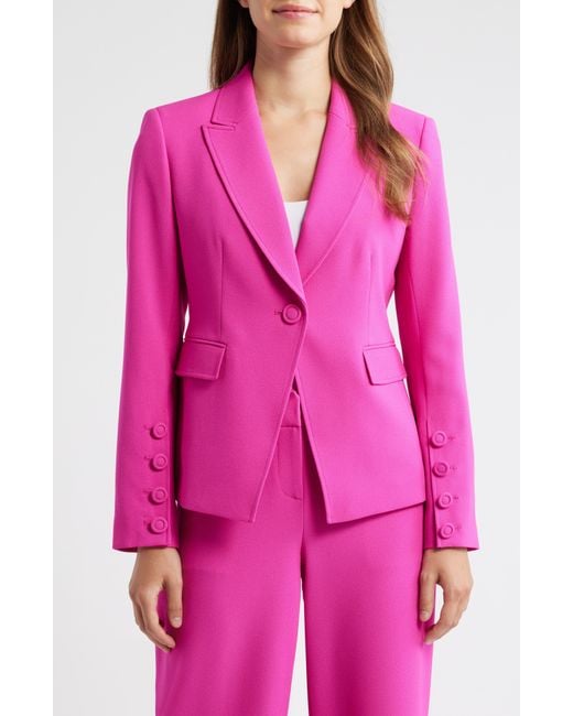 Tahari Pink One-Button Blazer