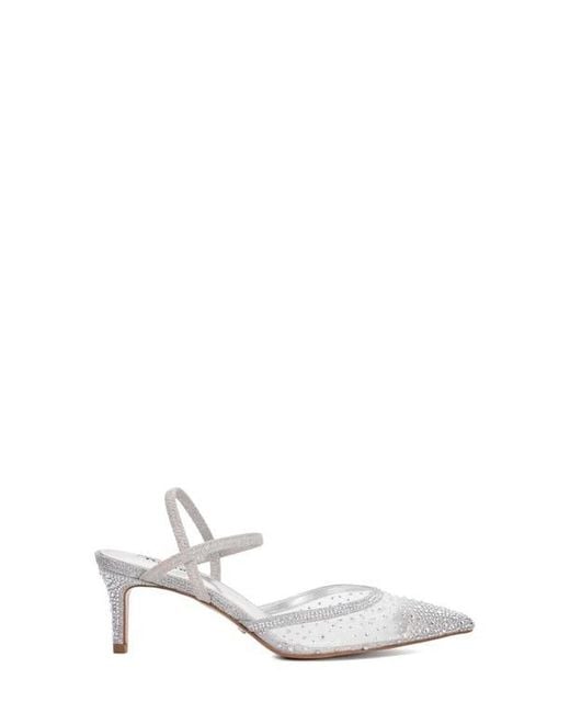 Dune White Charismatic Ankle Strap Pump