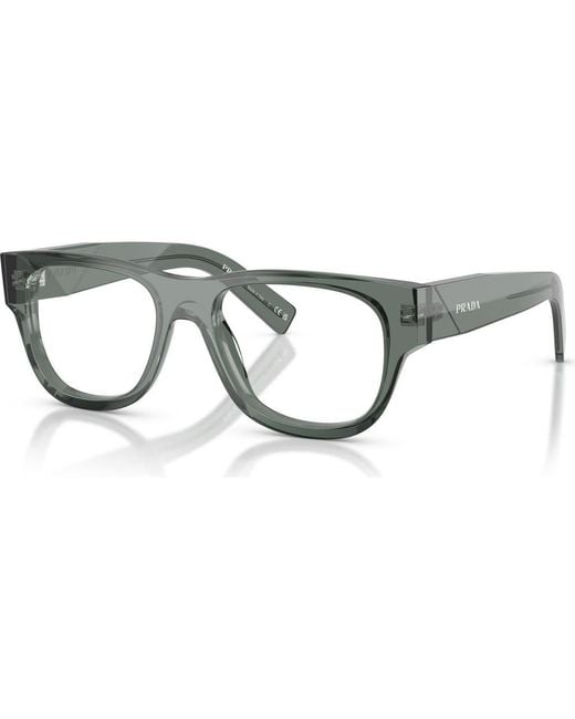 Prada Gray 51Mm Square Optical Glasses for men
