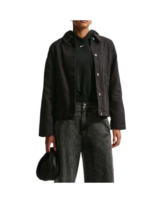Nike Black Oversize Cotton Barn Jacket